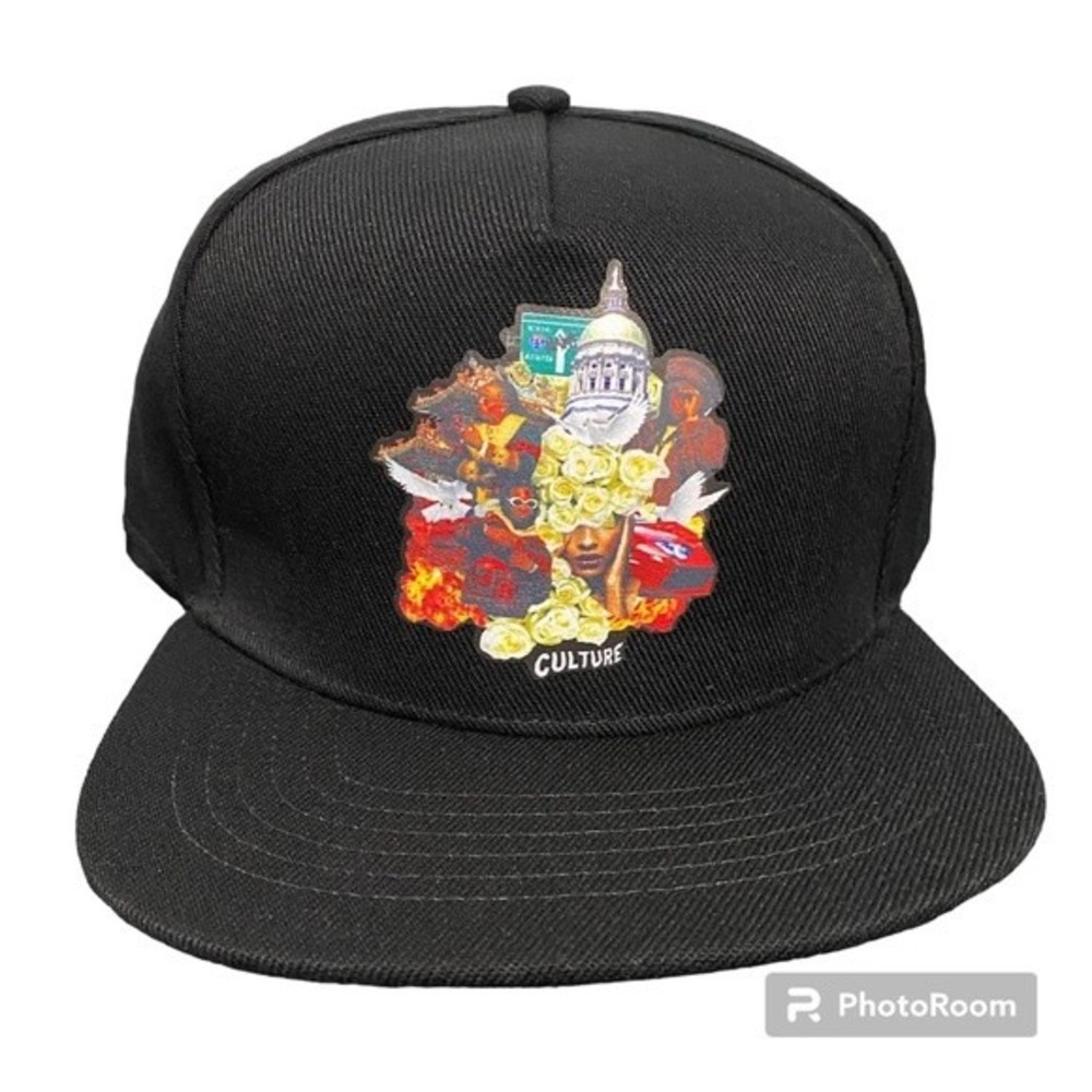 YRN Culture Snapback Black Hat Cap